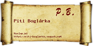 Piti Boglárka névjegykártya
